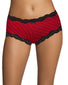 Red Sweetheart Print w/Black Front Maidenform Cheeky Scalloped Lace Hipster