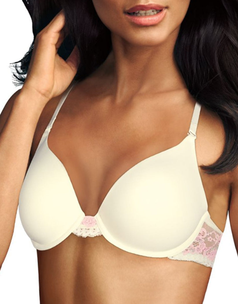 Ivory/Pink Pirouette Front Maidenform Love the Lift Natural Boost Demi T-Shirt Bra 09428