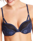 Navy with Black Front Maidenform Love the Lift Push-Up Satin Demi Bra DM9900