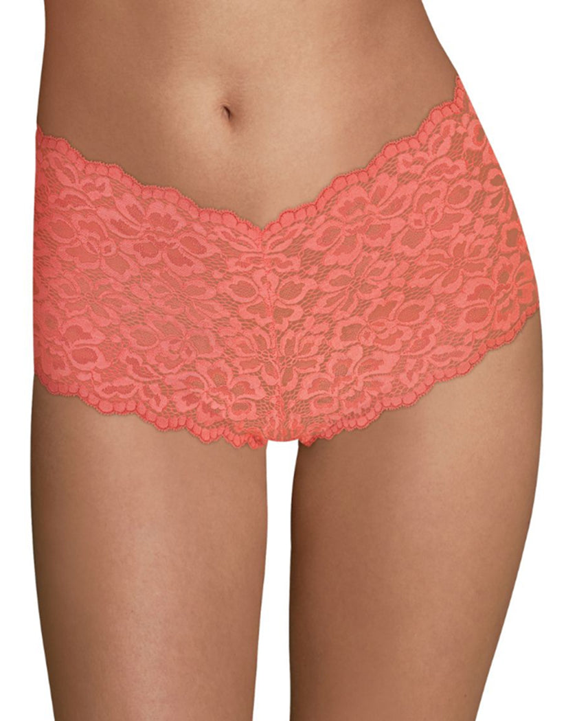 Coral Punch Front Maidenform Sexy Must Haves Lace Cheeky Boyshort DMCLBS