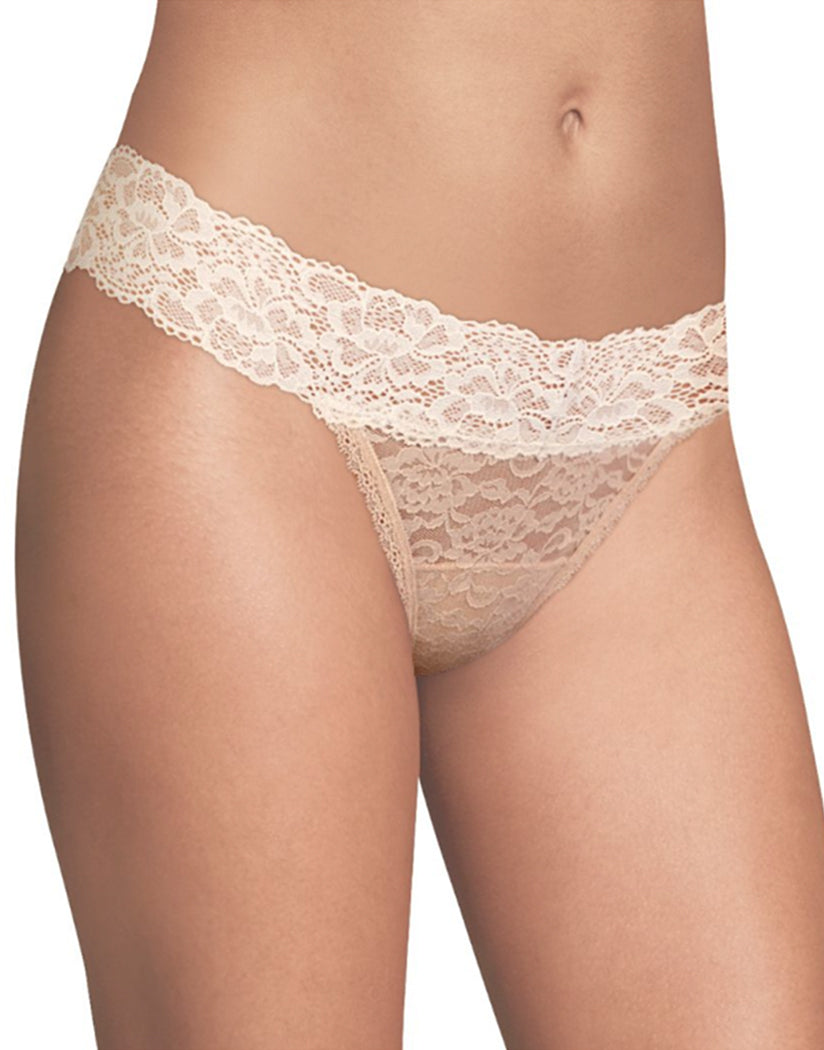 Paris Nude w/Ivory Front Maidenform Sexy Must Haves Lace Thong DMESLT