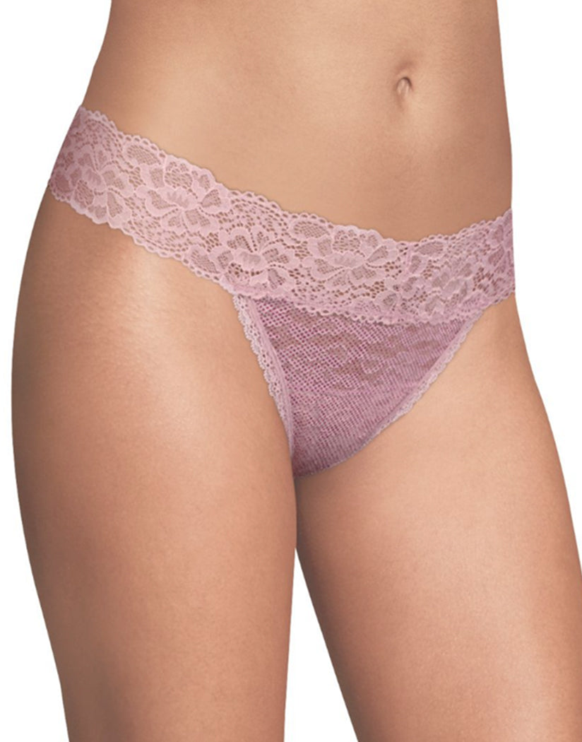 Raspberry Micro Dot w/Raspberry Icing Front Maidenform Sexy Must Haves Lace Thong DMESLT
