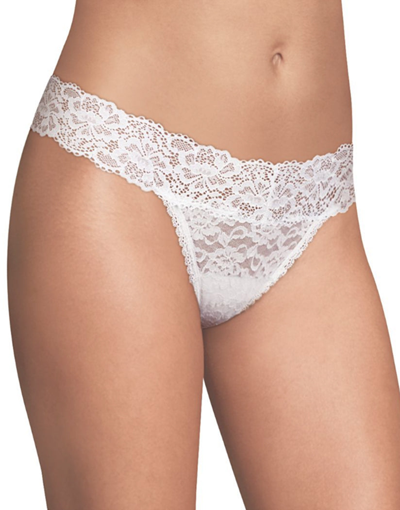 White Front Maidenform Sexy Must Haves Lace Thong DMESLT