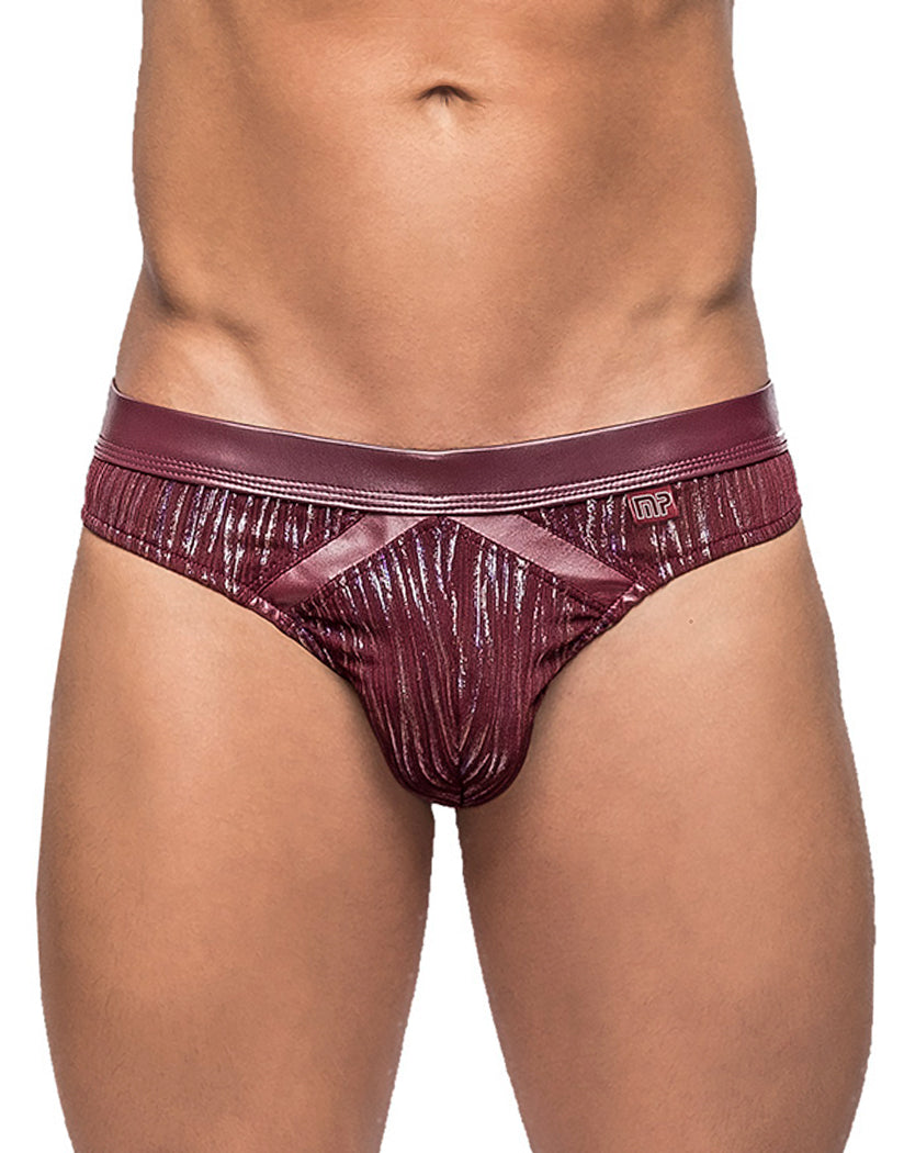 Burgundy Front Male Power Dazzle Insert Thong 413-242