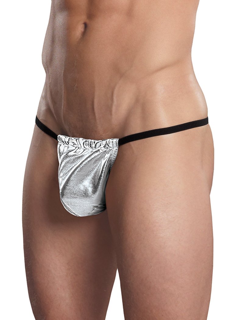 Silver Front Male Power Heavy Metal Posing Strap G-String 450-07
