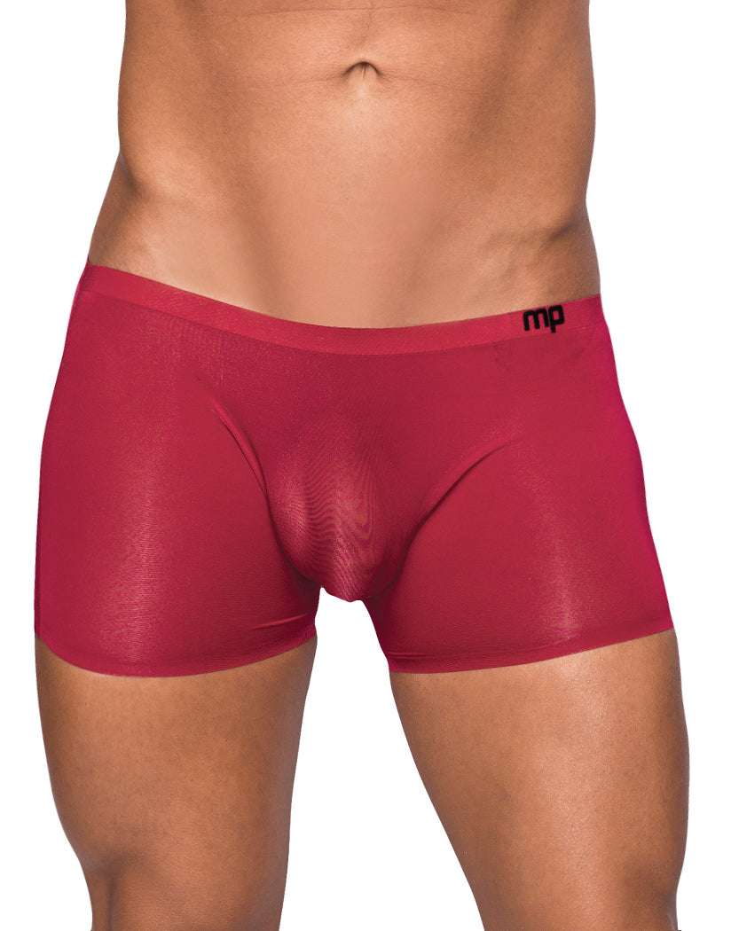 Wine Front Male Power Seamless Sleek Short w/ Sheer Pouch SMS-006
