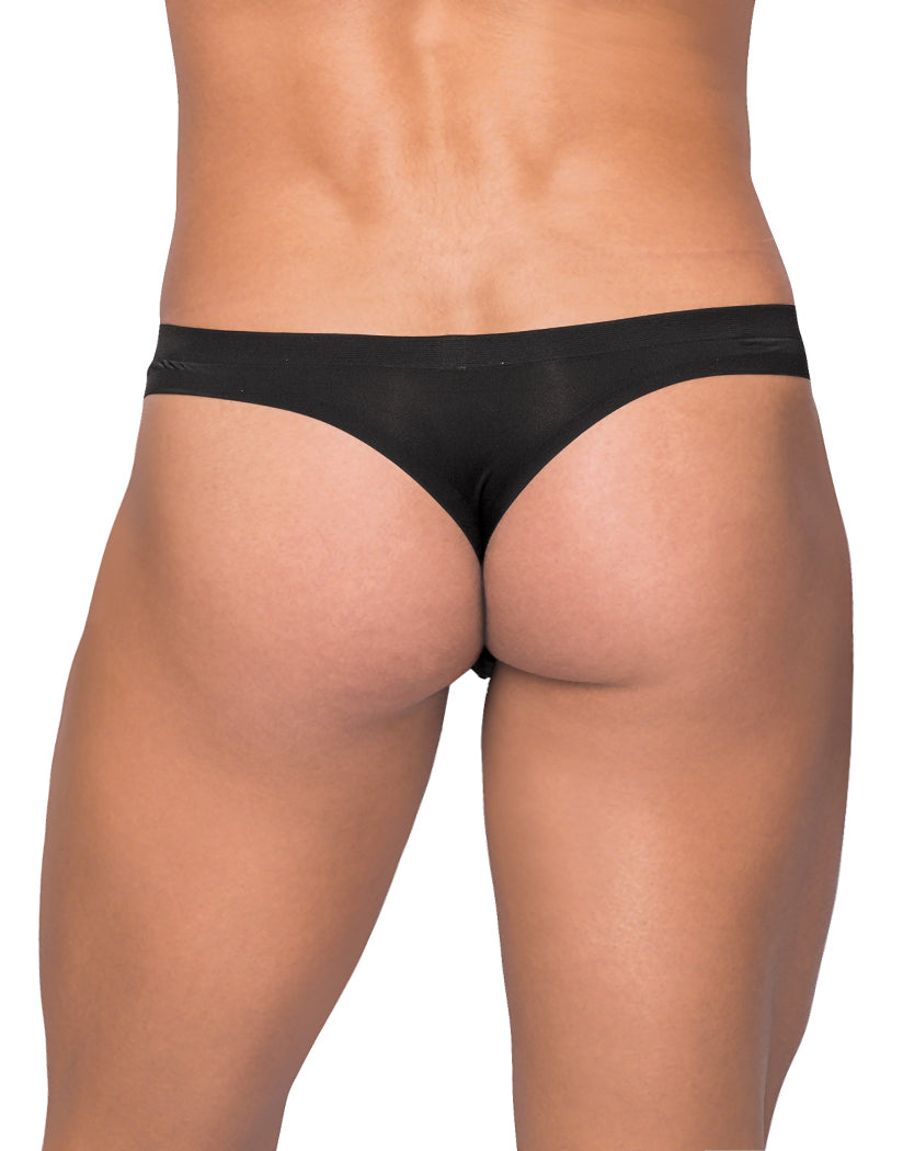 Black Back Male Power Sleek Thong with Sheer Pouch SMS-007