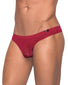 Wine Front Male Power Sleek Thong with Sheer Pouch SMS-007