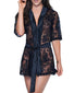 Black Front Mapale Lace Robe with Matching G-String 7115