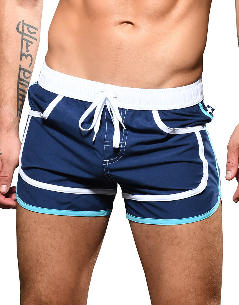 Navy Front Andrew Christian Dive Swim Shorts 7927