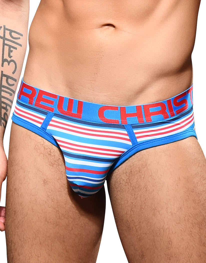 Multi Front Andrew Christian Shore Stripe Brief w/ Almost Naked 92406