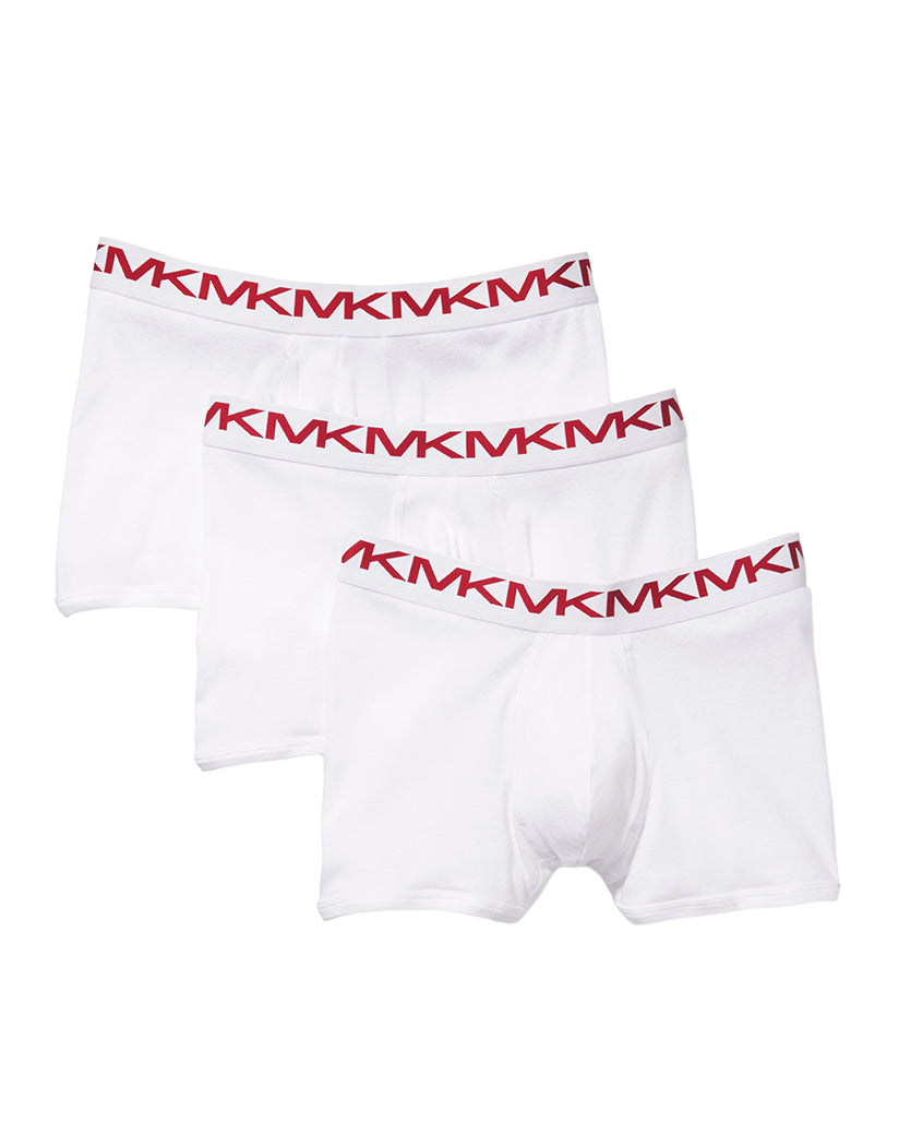 White Front Michael Kors 3-Pack Performance Cotton Boxer Brief BR1X001013