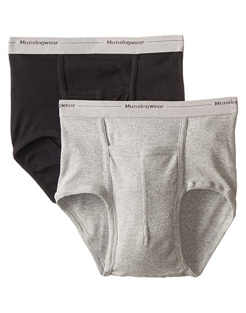 Black/Grey Front Munsigwear 2-Pack Full Rise Color Comfort Pouch Briefs