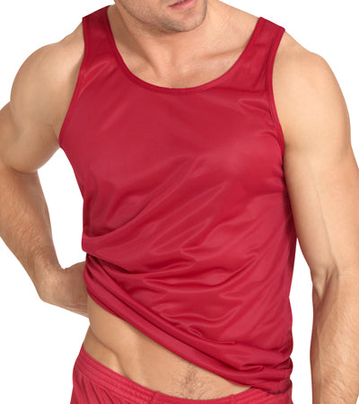 Maroon Front Players Tricot Nylon Muscle Tank NAS1