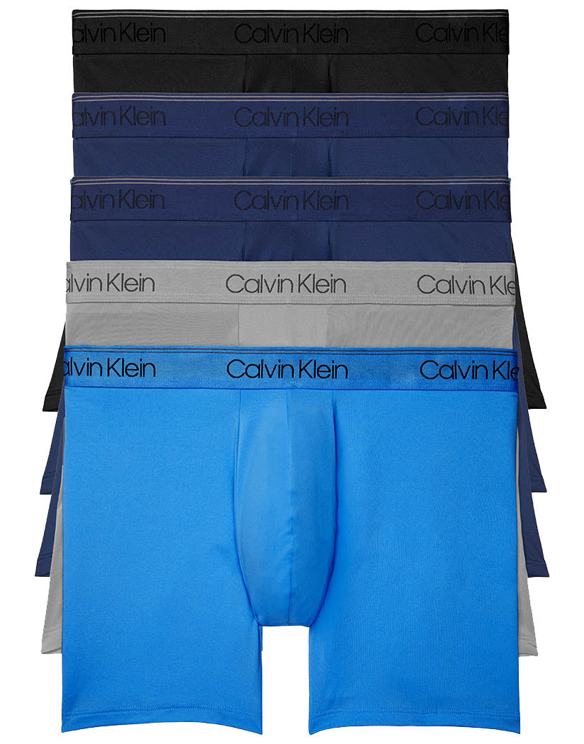 Black/ Blue Shadow/ Blue Shadow/ Medium Grey/ Cobalt Water Flat Calvin Klein Micro Stretch Boxer Brief 5-Pack NB2269