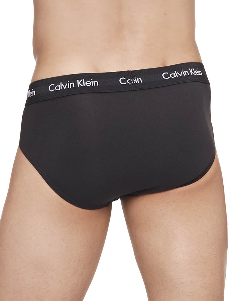 black back Calvin Klein Cotton Stretch Wicking 3 Pack Hip Brief NB2613