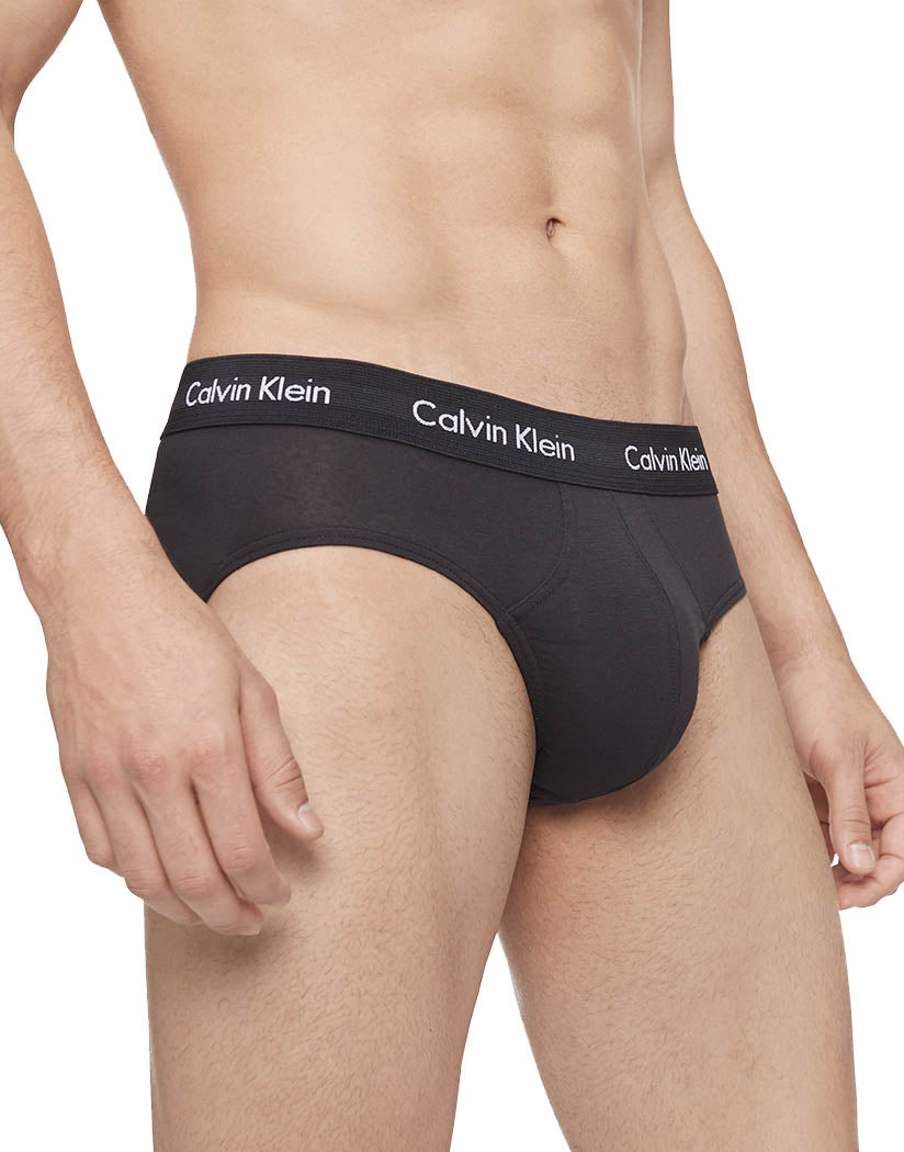 black side Calvin Klein Cotton Stretch Wicking 3 Pack Hip Brief NB2613