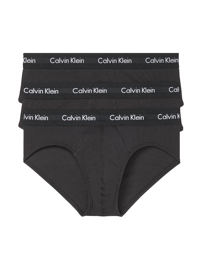 black flat Calvin Klein Cotton Stretch Wicking 3 Pack Hip Brief NB2613