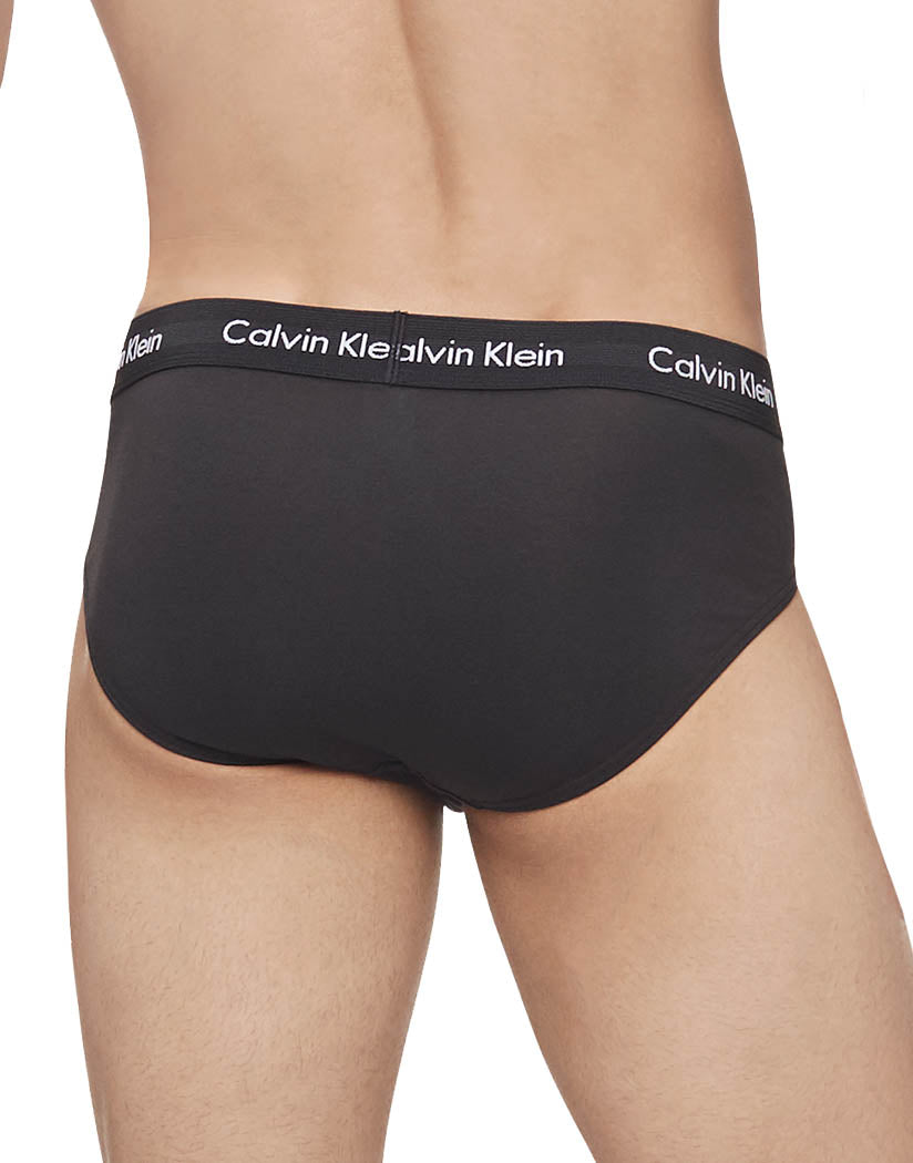 Black/Blue/Cobalt back Calvin Klein Cotton Stretch Wicking 3 Pack Hip Brief NB2613