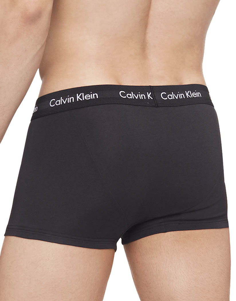black back Calvin Klein Cotton Stretch Wicking 3 Pack Low Rise Trunk NB2614