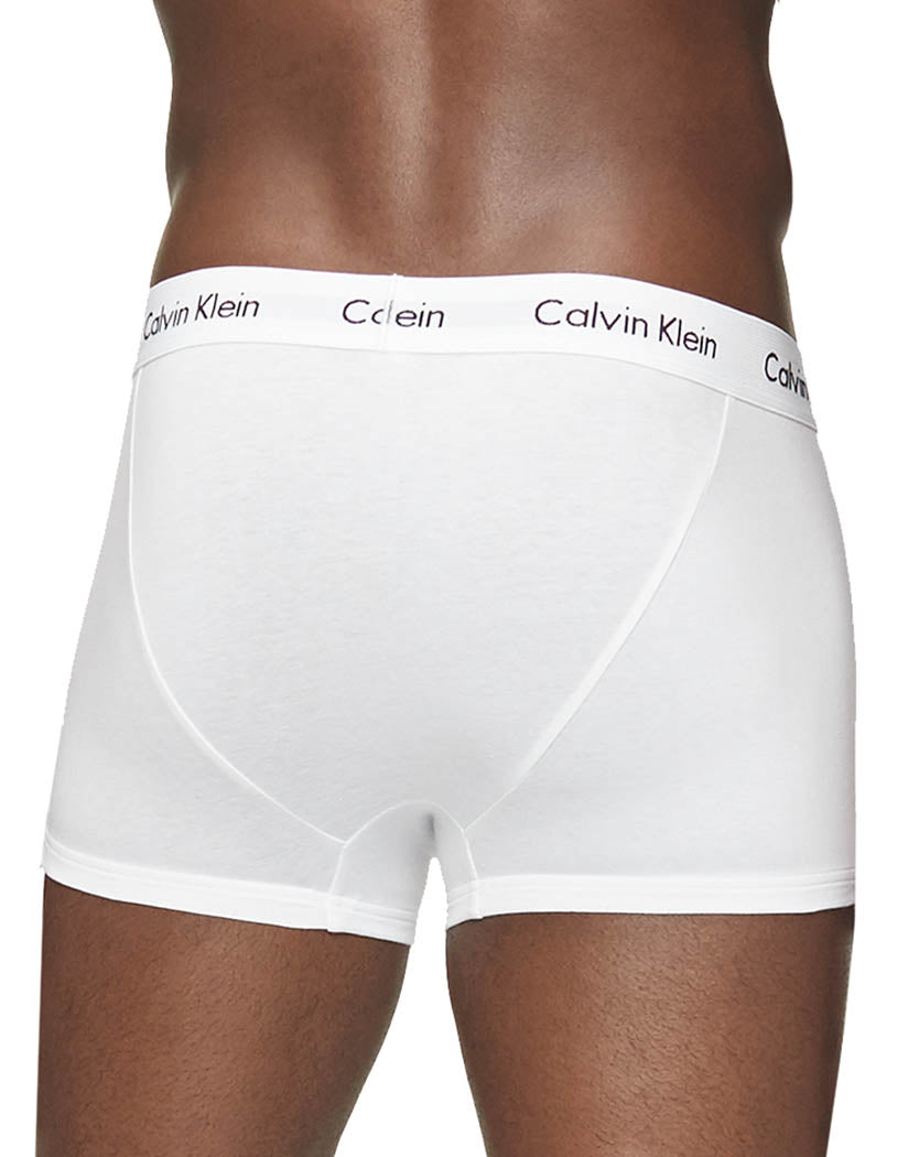 white back Calvin Klein Cotton Stretch Wicking 3 Pack Low Rise Trunk NB2614