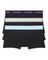 Black/Blue/Cobalt flat Calvin Klein Cotton Stretch Wicking 3 Pack Low Rise Trunk NB2614