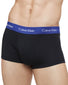 Black Bodies with Tomato/ Soft Grape/ Prepster Blue Front Calvin Klein Cotton Stretch 3-Pack Trunk NB2614