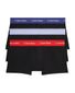 Black Bodies with Tomato/ Soft Grape/ Prepster Blue Front Calvin Klein Cotton Stretch 3-Pack Trunk NB2614