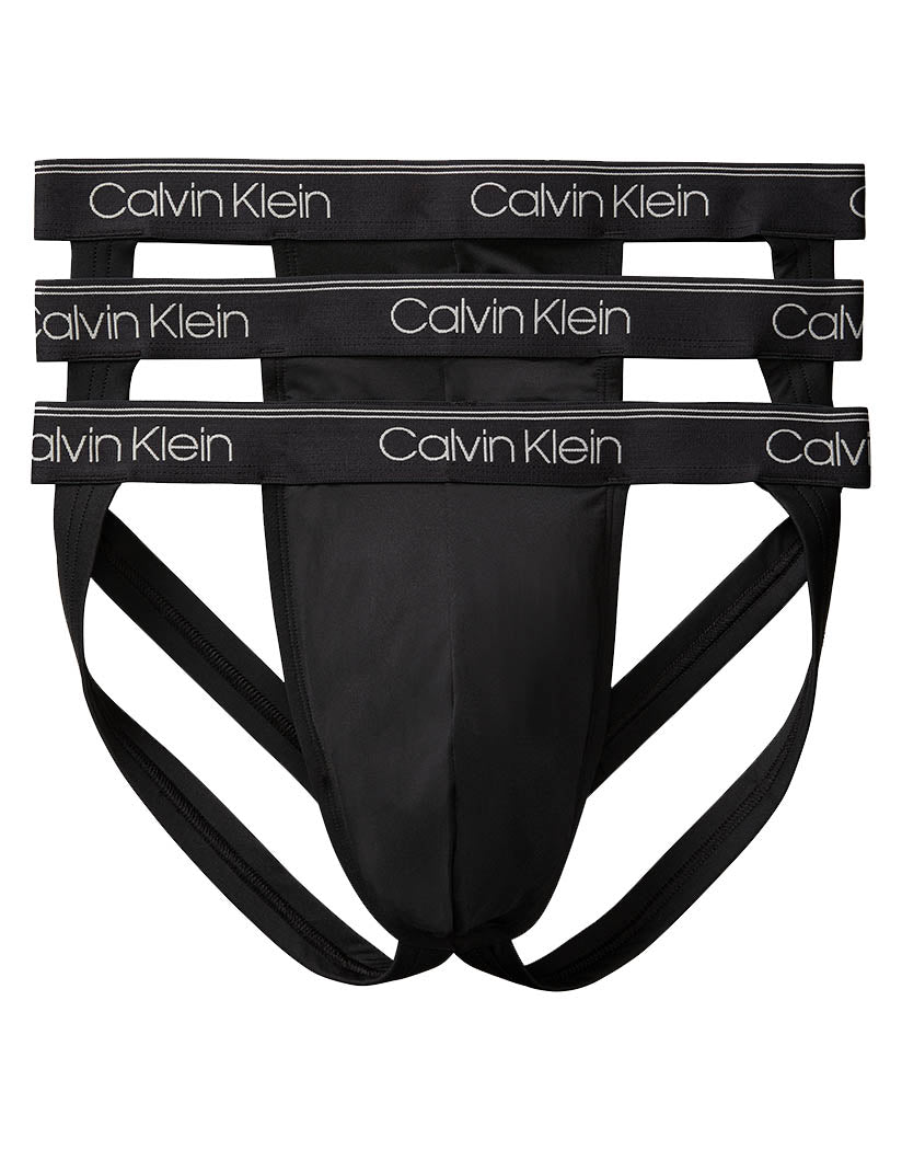 Black Flat Calvin Klein Micro Stretch 3-Pack Jock Strap NB3203