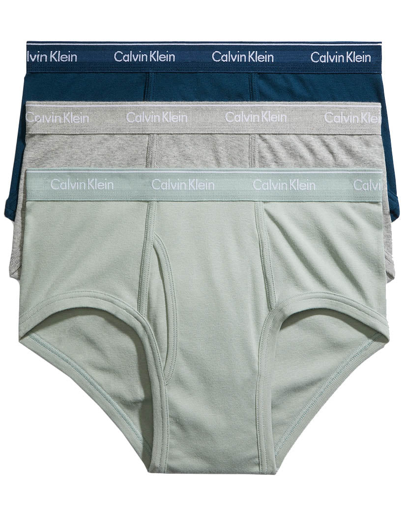 Classic Navy/ Sage Meadow/ Grey Heather Flat Calvin Klein Cotton Classics 3-Pack Brief NB3999