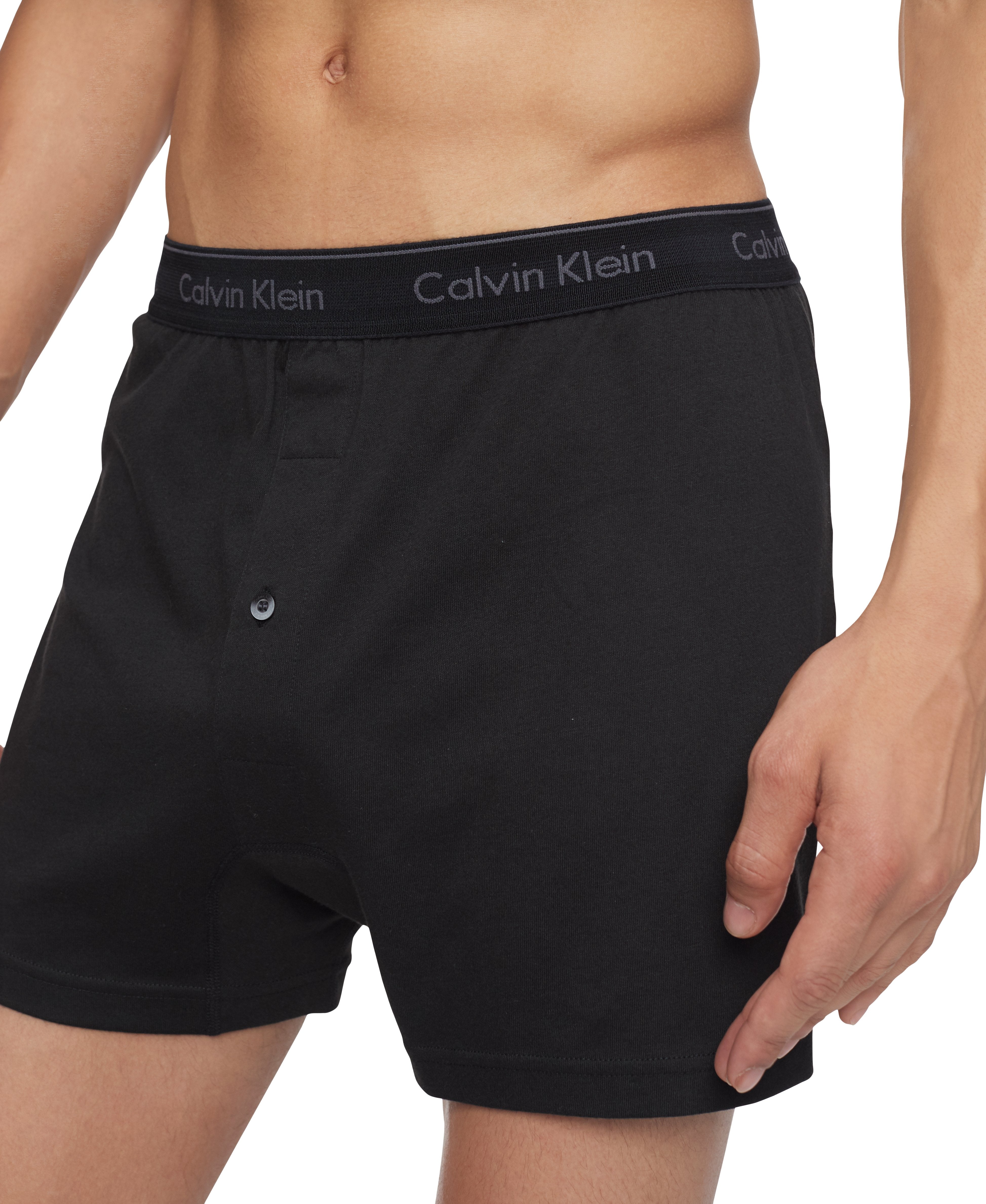 Black Side Calvin Klein Cotton Classics 3 Pack Knit Boxer NB4005