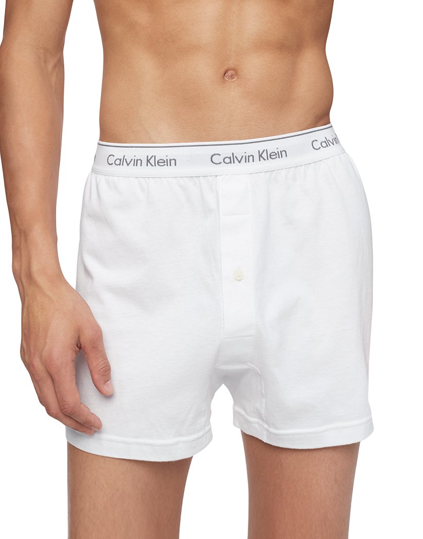 White Front Calvin Klein Cotton Classics 3 Pack Knit Boxer NB4005