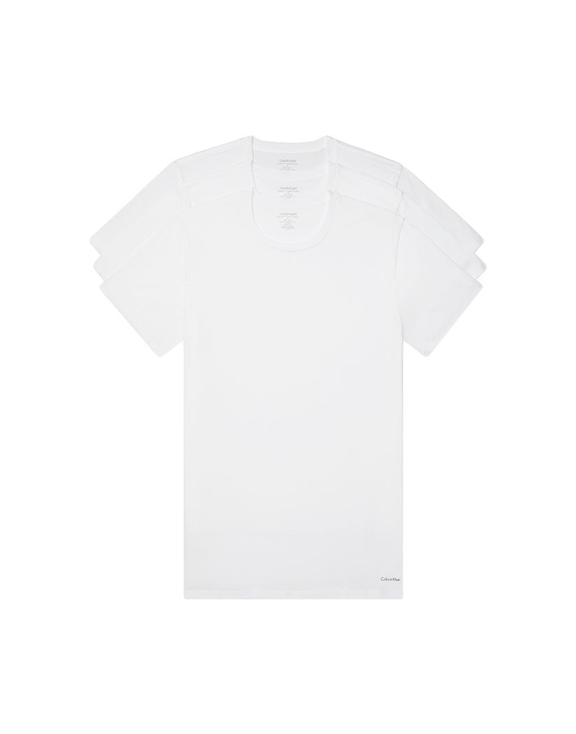 White Front Calvin Klein Cotton Classics 3 Pack Short Sleeve Crew Neck T-Shirt NB4011