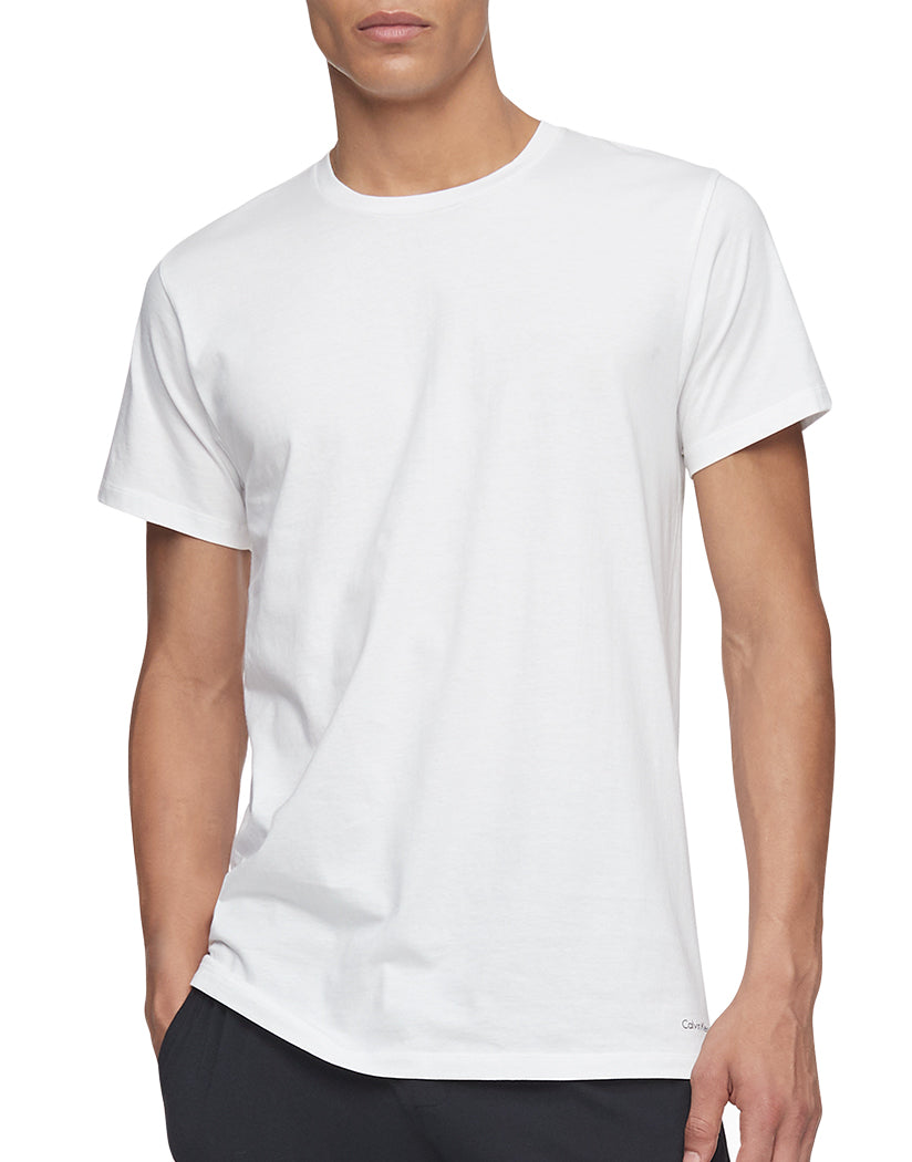 White Front Calvin Klein Cotton Classics 3 Pack Short Sleeve Crew Neck T-Shirt NB4011