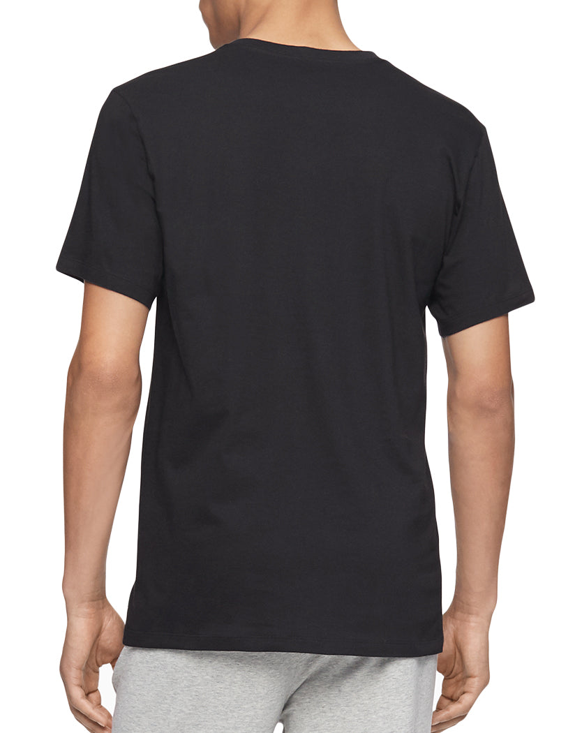 Black Back Calvin Klein Cotton Classics 3 Pack Short Sleeve V Neck T-Shirt NB4012