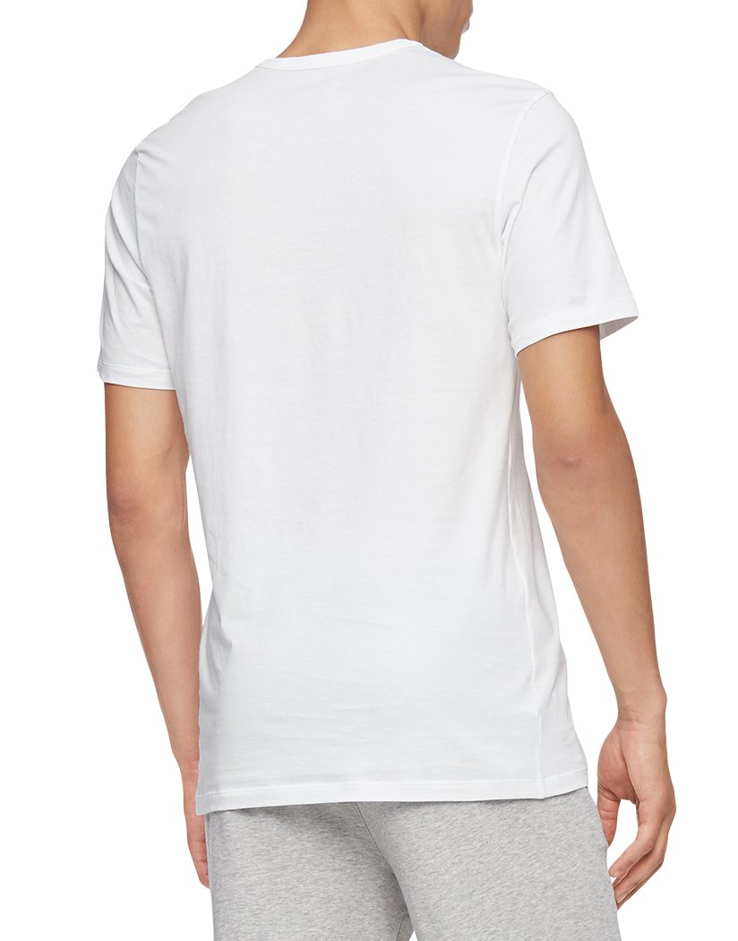 White Back Calvin Klein Cotton Classics 3 Pack Slim Fit Short Sleeve V Neck T-Shirt NB4014