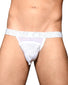 White/Silver Front Andrew Christian Snow Sheer Arch Jock w/ Almost Naked 92248