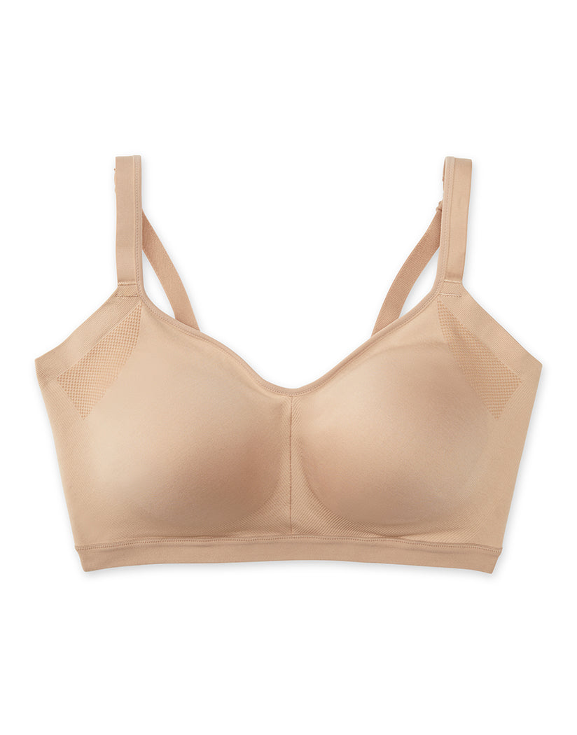 Toasted Almond Front Olga Easy Does It Seamless Wirefree Bra GM3911A