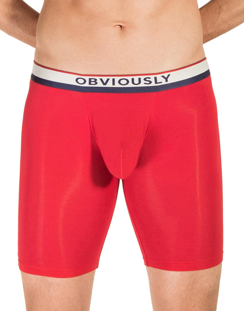 Red Front Obviously Men's PrimeMan Boxer Brief 9 Inch Leg A01