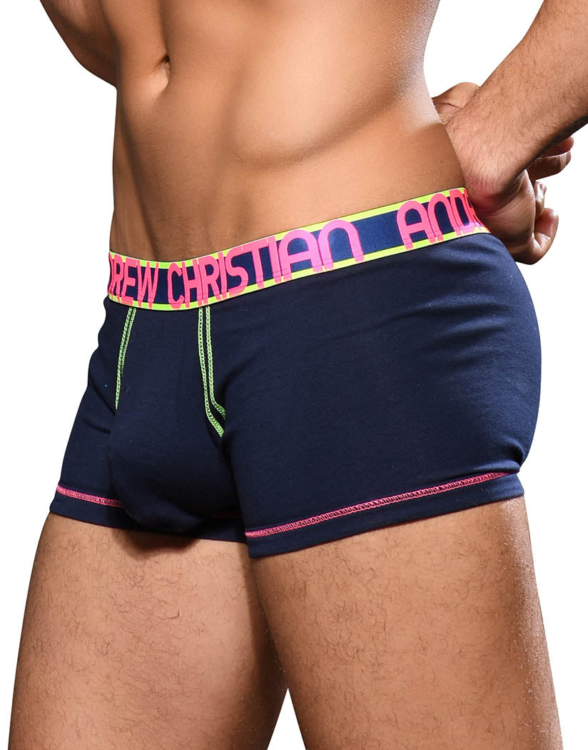 Navy Side Andrew Christian Almost Naked Cotton Boxer 92183