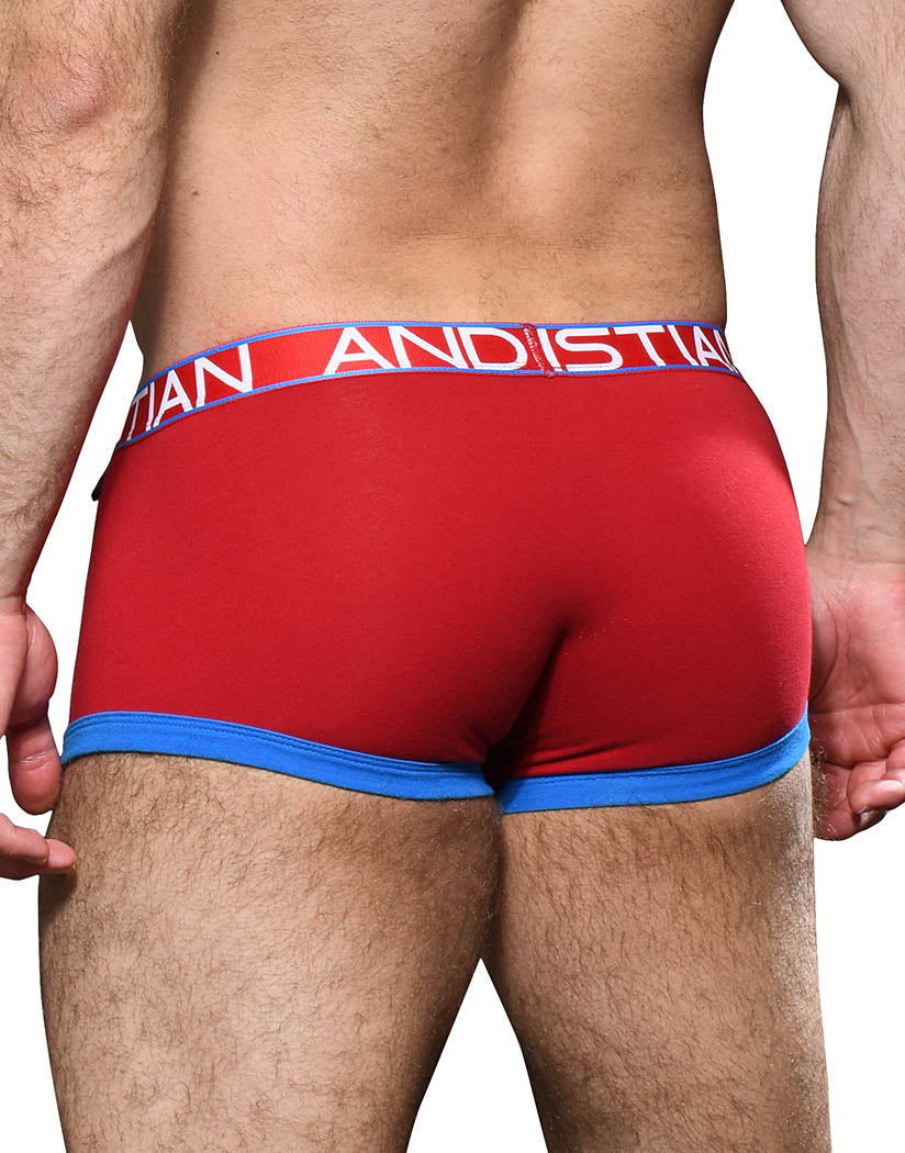 Red Back Andrew Christian Fly Tagless Boxer w/ Almost Naked 92188