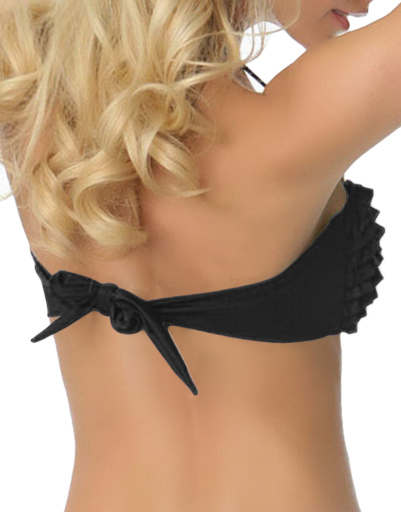 Black Back Oh La La Cheri Ruffle Bandeau Halter Bikini Top 1248