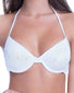White Front Oh La La Cheri Halter Bikini Top with Molded Cups and Gold Studs 1715