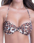 Leopard Front Oh La La Cheri Bandeau Bikini Top with Hardware Front and Removable Ties 80-10030