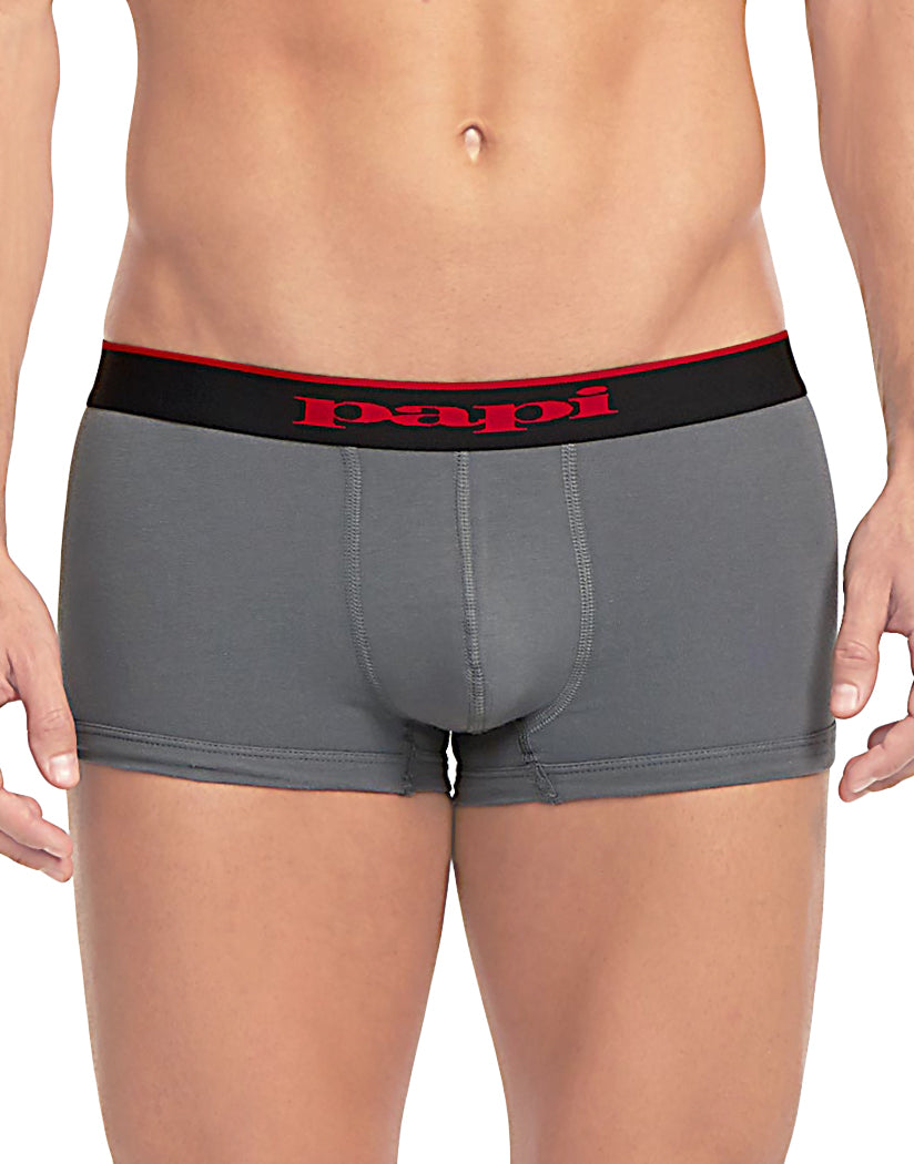 Black/Red/Grey Front Papi 3-Pack Cotton Stretch Brazilian Trunks