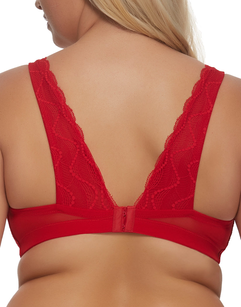 Tango Red Back Paramour Bette Plunge Lace Bralette 145046
