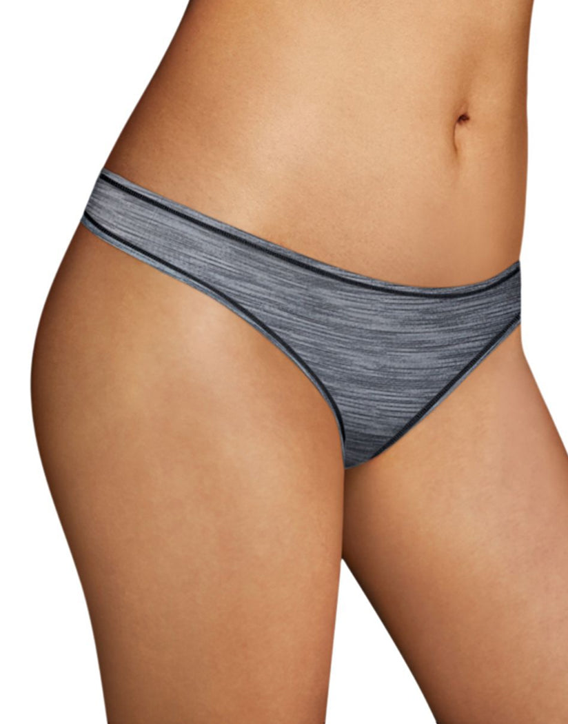 Charcoal Heather Print Front Maidenform Sport Thong MSPTHG