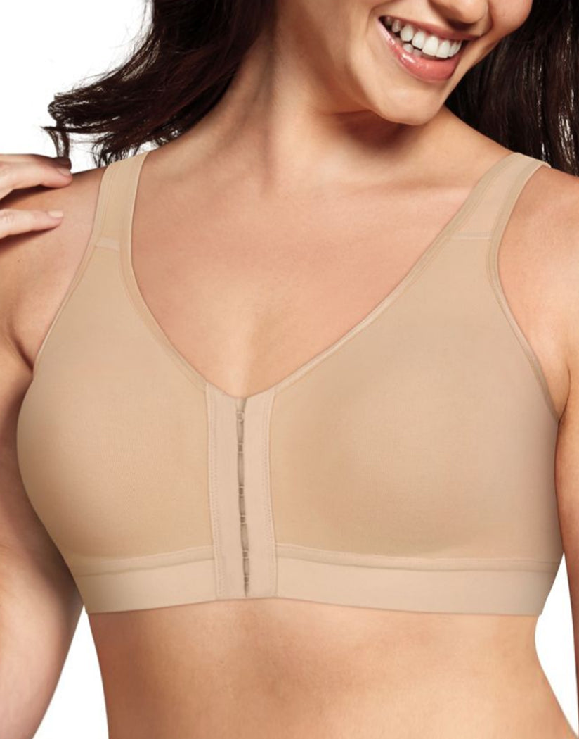 Nude Front Playtex 18 Hour Cotton Comfort Front & Back Close, Easy On & Easy Off Bra US400C