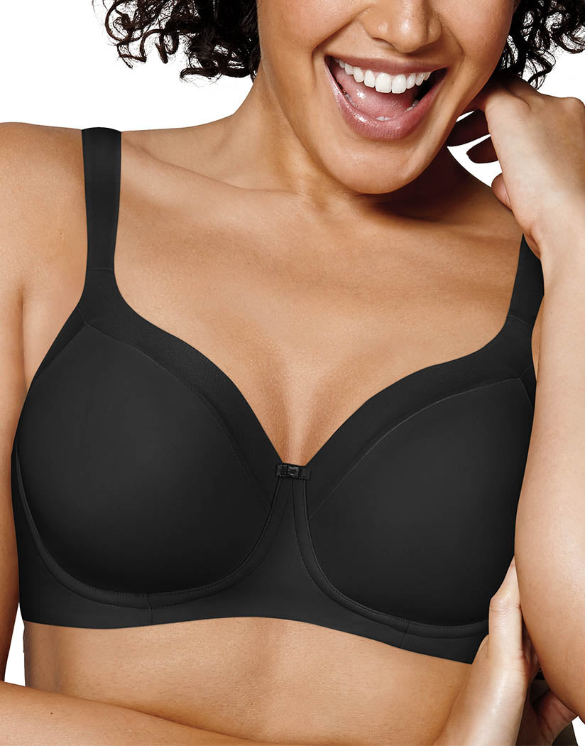 Black Front Playtex Secrets Shapes & Supports Balconette Full Figure Wirefree Bra US4824