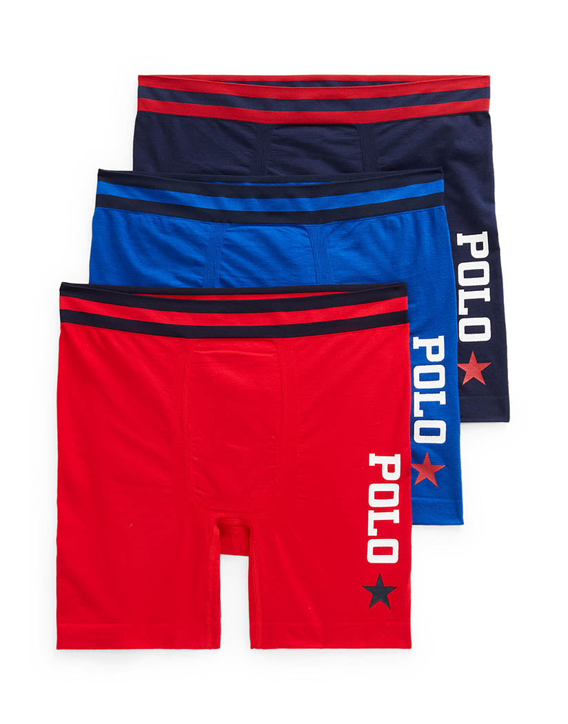 Cruise Navy/ Red/ Rugby Royal Flat Polo Ralph Lauren Freedom Boxer Brief 3-Pack LLBBP3